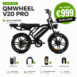 LIMITED DEAL! QMWheel V20 Pro Zwart 10.0 + Zitje + Telefoonhouder + Voetsteunen + Ringslot