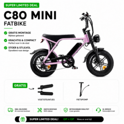 SUPER LIMITED DEAL! Ouxi C80 Mini Fatbike Roze + Voetsteunen