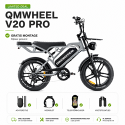 LIMITED DEAL! QMWheel V20 Pro Grijs 10.0 + Zitje + Telefoonhouder + Voetsteunen + Ringslot