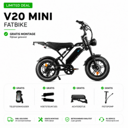 LIMITED DEAL! Qmwheel V20 Pro Mini Zwart 2026 Model + Zitje + Voetsteunen + Telefoontas
