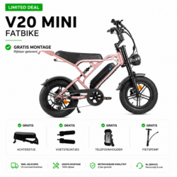 LIMITED DEAL! Qmwheel V20 Pro Mini Rosé Goud + Telefoontas + Voetsteunen + Achterbeugel