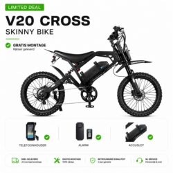 LIMITED DEAL! QMWheel V20 Cross Skinny Bike + Telefoonhouder + Accuslot + Alarm